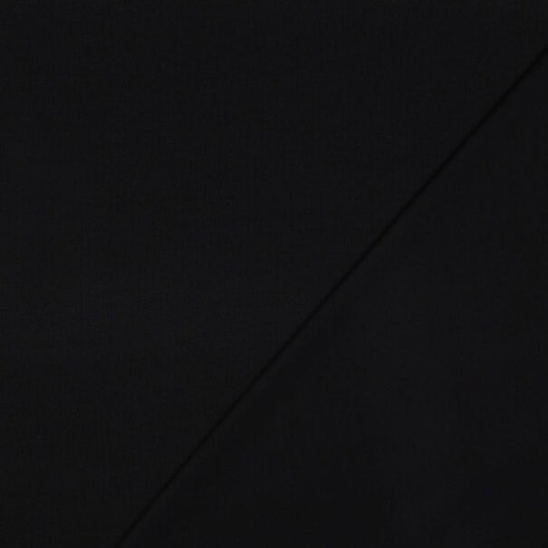 Katoentricot - zwart