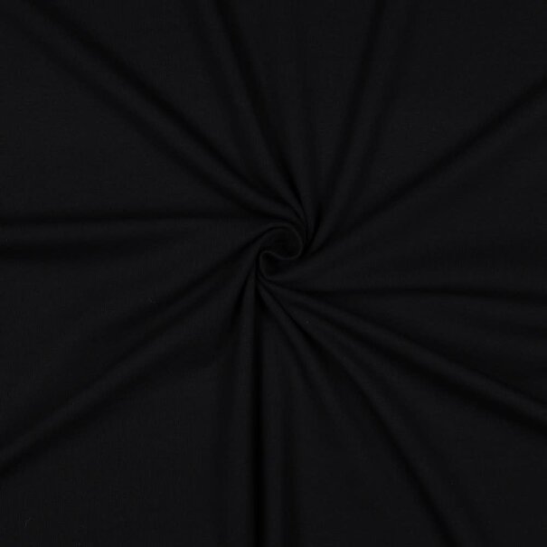 Katoentricot - zwart