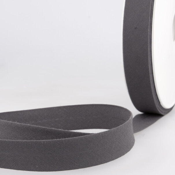 Biais breed - donkergrijs 133