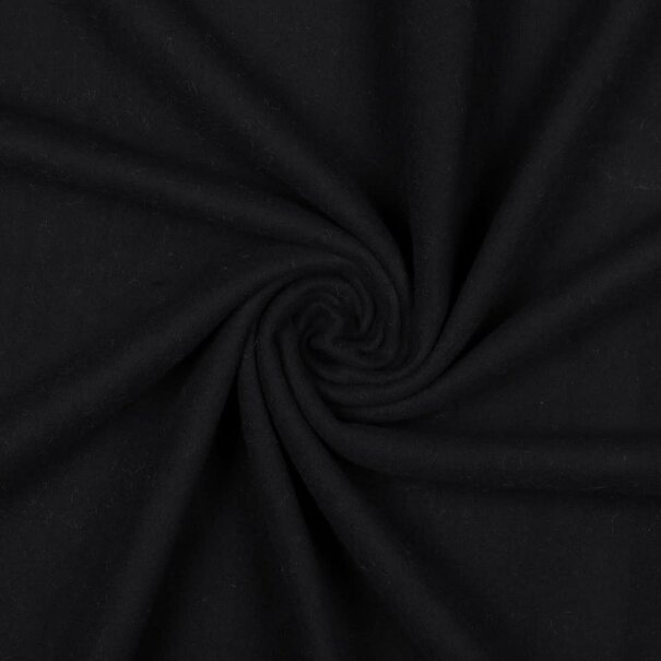 Katoen fleece GOTS - zwart