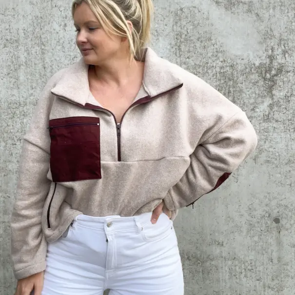 Katoen fleece GOTS - zwart