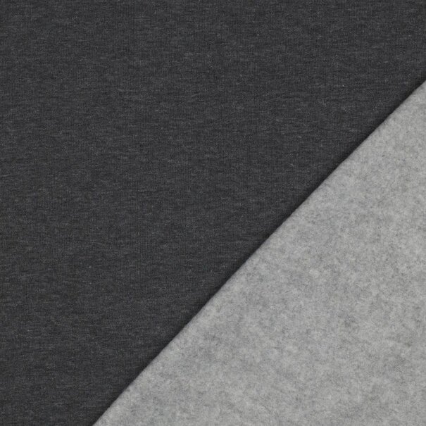 Sweaterstof - donkergrijs melange 55