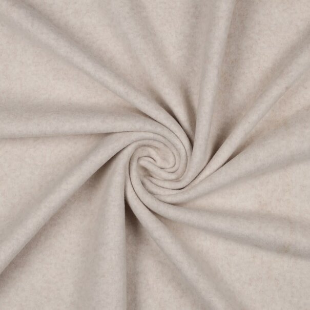 Katoen fleece GOTS - beige melange