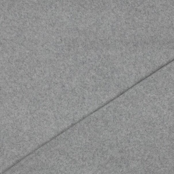 Katoen fleece GOTS - licht grijs melange