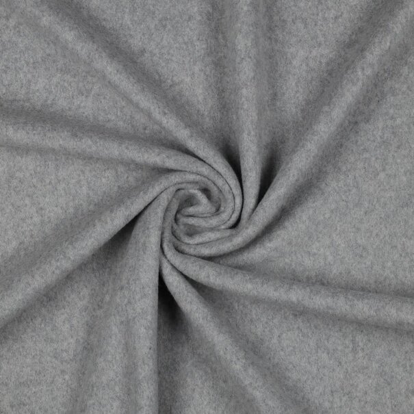 Katoen fleece GOTS - licht grijs melange