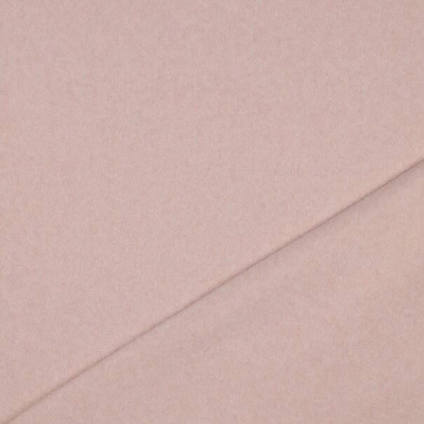 Katoen fleece GOTS - licht roze melange