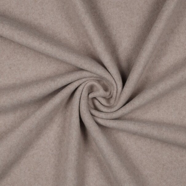 Katoen fleece GOTS - taupe melange