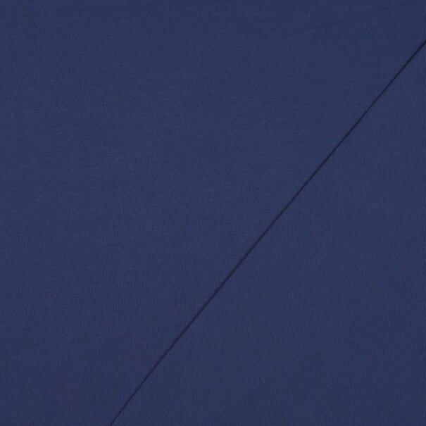 Katoentricot - jeansblauw