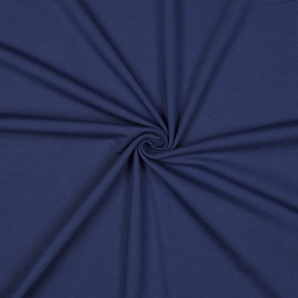 Katoentricot - jeansblauw