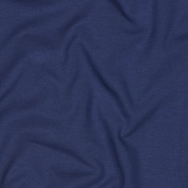 Katoentricot - jeansblauw