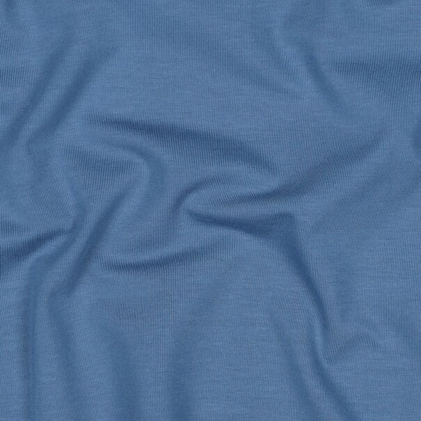 Katoentricot - midden blauw