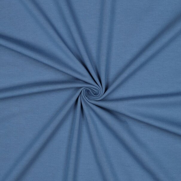 Katoentricot - midden blauw