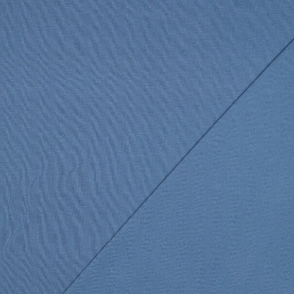 Katoentricot - midden blauw