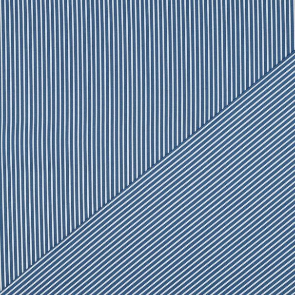 Streep katoen - blauw