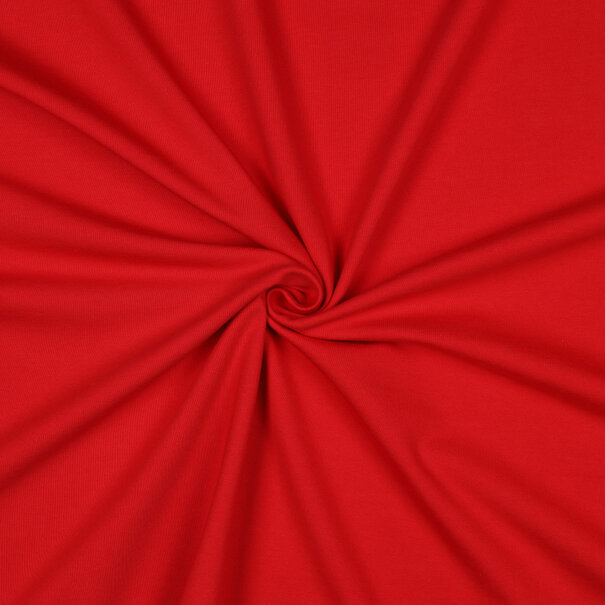 Katoentricot - rood