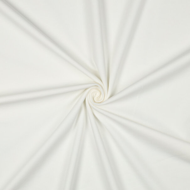 Katoentricot - gebroken wit