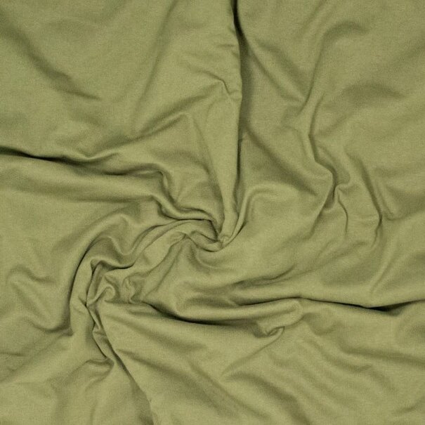 Puur katoenen tricot - olijf