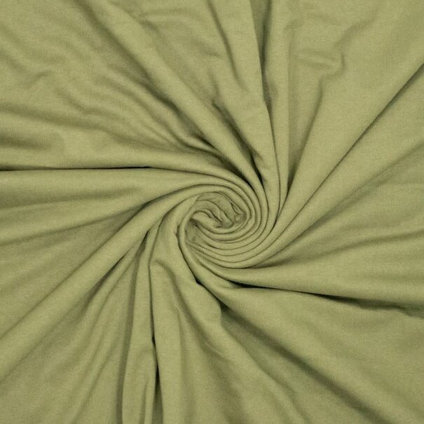 Puur katoenen tricot - olijf