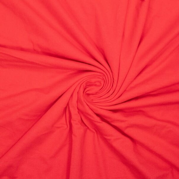 Puur katoenen tricot - tomaat