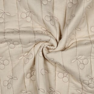 Double gauze matelassé kersjes - ecru