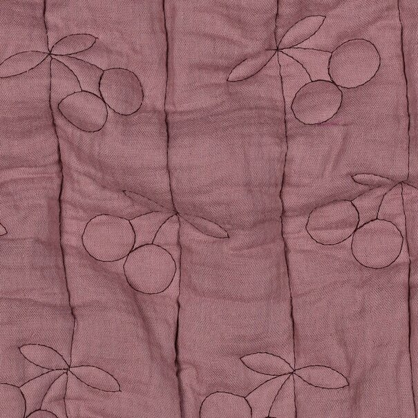 Double gauze matelassé kersjes - mauve