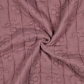 Double gauze matelassé kersjes - mauve