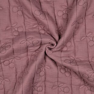 Double gauze matelassé kersjes - mauve