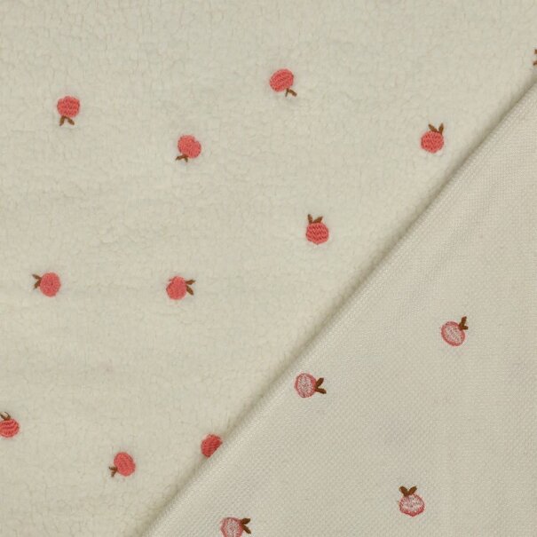 Teddy geborduurde perzik - ecru