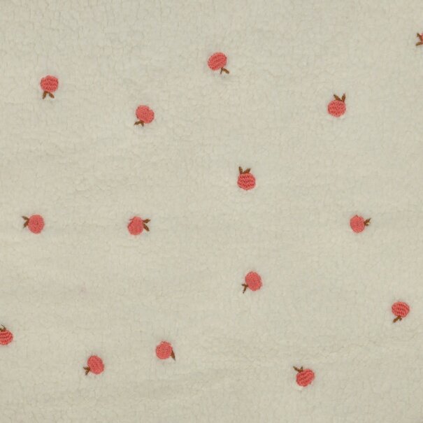 Teddy geborduurde perzik - ecru