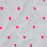 Geborduurde neon hartjes - double gauze