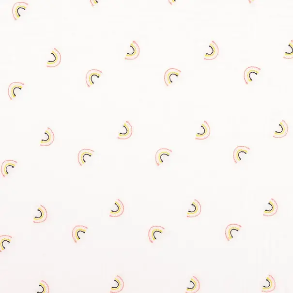 Geborduurde regenbogen - double gauze