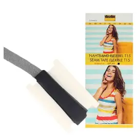 Naadband flexibel 15 mm x 5 m - zwart