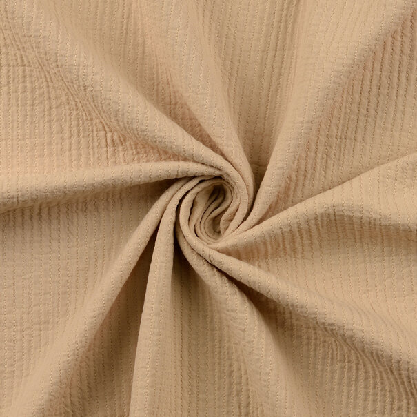 Vintage doorstikte katoen - beige
