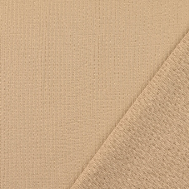 Vintage doorstikte katoen - beige