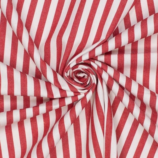 Denim brede streep - rood