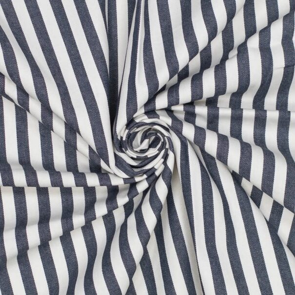 Denim brede streep - navy