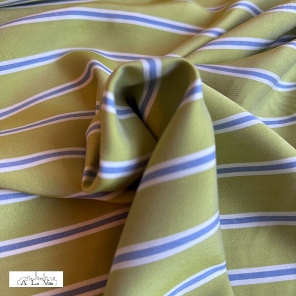 Knip Lime breeze stripe - viscose