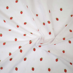 Geborduurde aardbeien - katoen