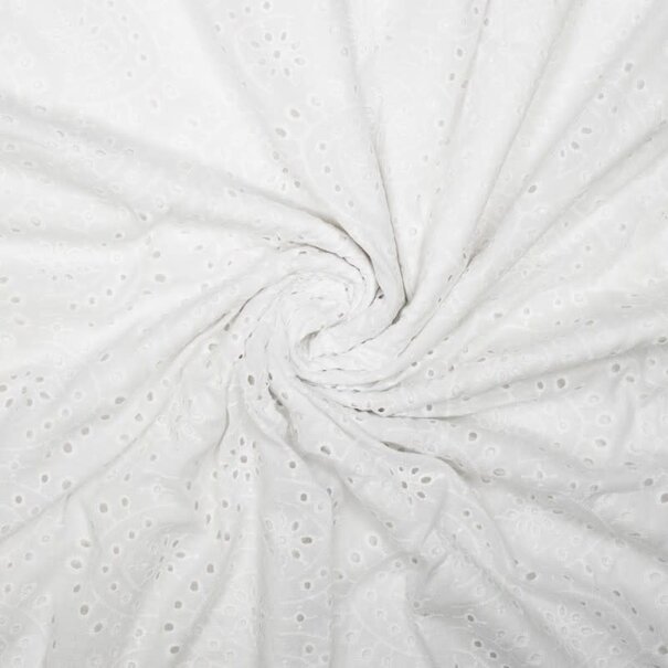 Embroided cotton - white