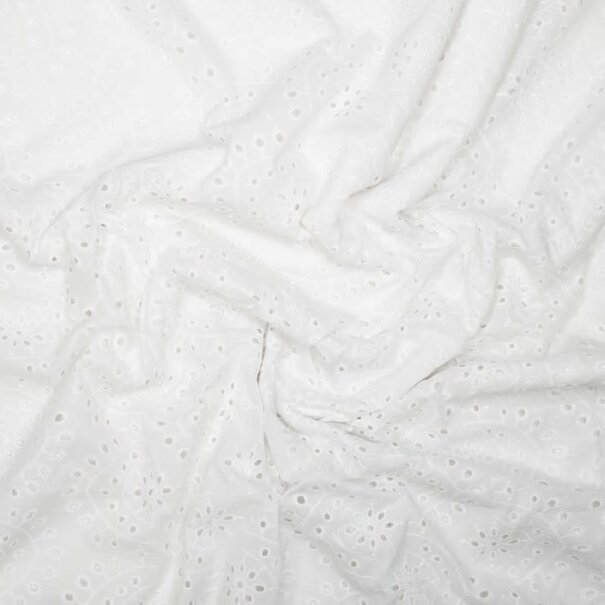 Embroided cotton - white