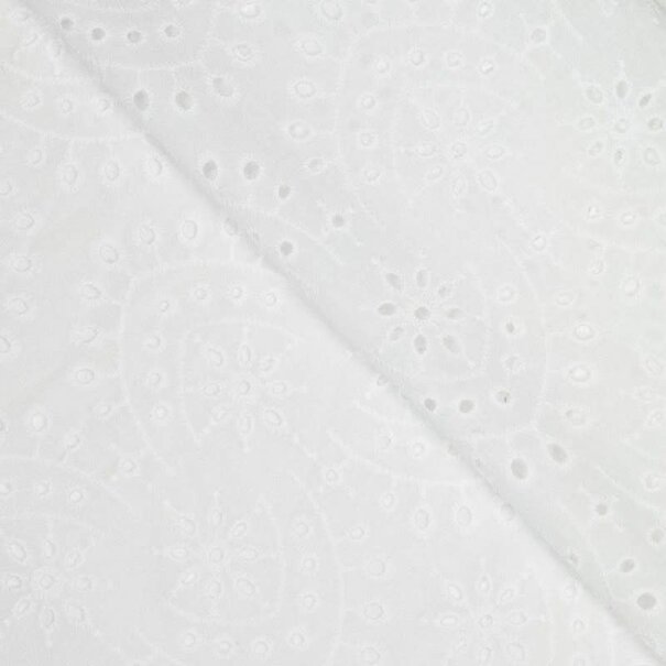 Embroided cotton - white