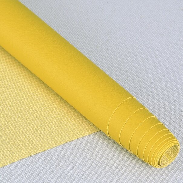 Karla imitatieleder 50 x 140cm - mosterdgeel