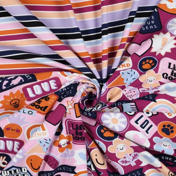 Jersey patches and stripes - light pink