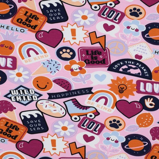 Jersey patches and stripes - light pink