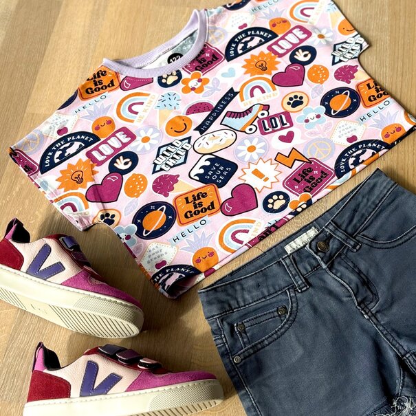 Jersey patches and stripes - light pink