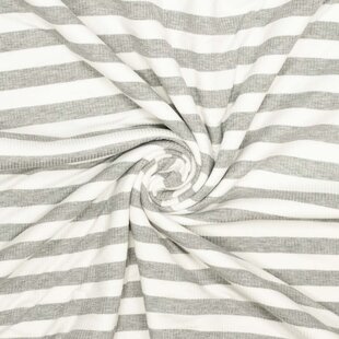 Viscosetricot rib streep - grijs