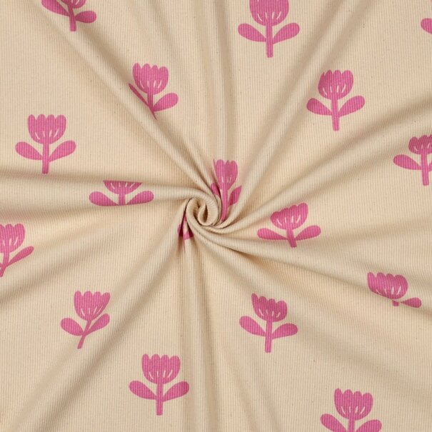Rib jersey gots - natural tulip