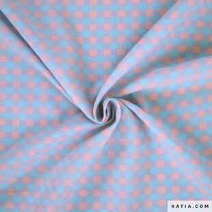 Vichy gingham - hemelsblauw en roze