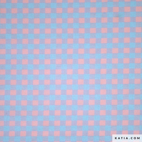 Vichy gingham - hemelsblauw en roze