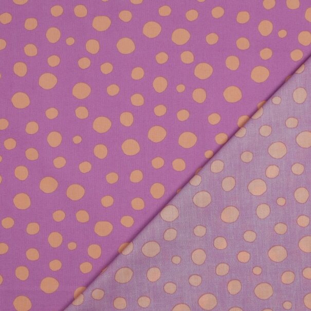 Dots peach purple - fine poplin